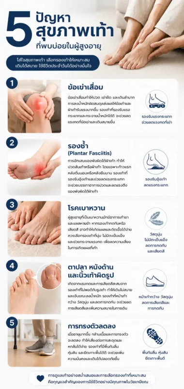 5 ปัญหาสุขภาพเท้าในคนสูงอายุ